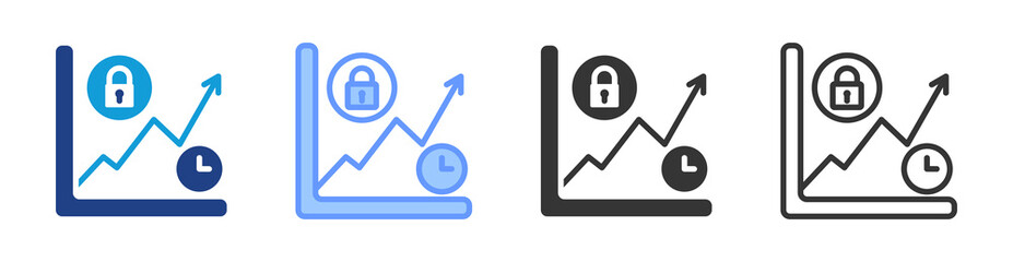 Lock-Up Period icon set multiple style collection