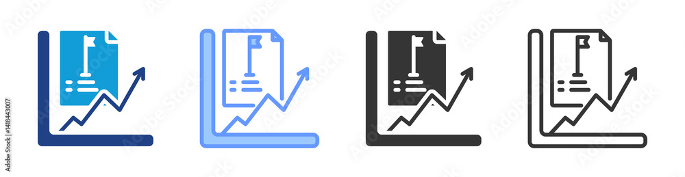 Aufkleber initial listing icon set multiple style collection