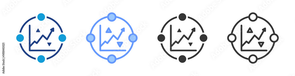 Aufkleber Market Condition icon set multiple style collection