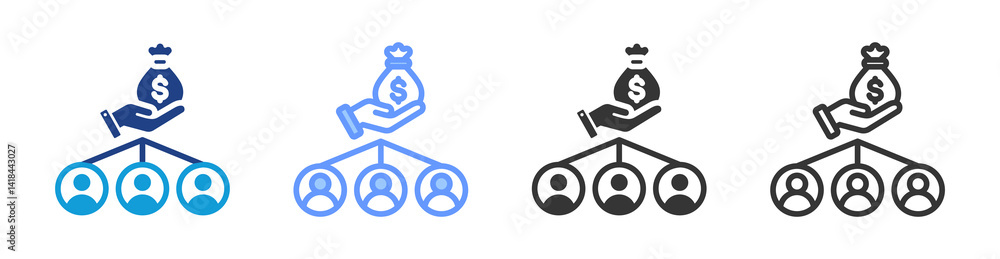 Poster secondary offering icon set multiple style collection