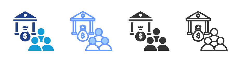 Institutional Investors icon set multiple style collection