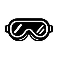 Minimal Goggles Clipart – Black SVG Vector Isolated on White Background for Swim, Sport & Utility Designs
