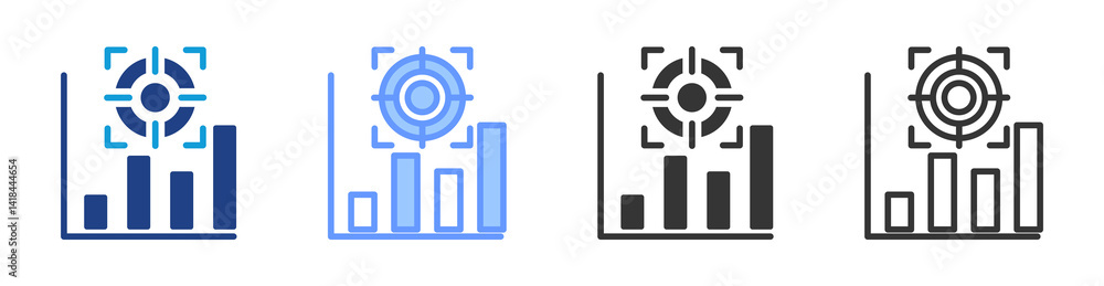 Poster Targets icon set multiple style collection