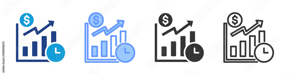 Poster measurement icon set multiple style collection