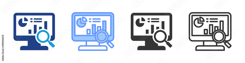 Aufkleber Data Analysis icon set multiple style collection