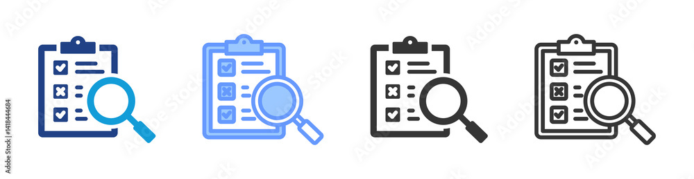 Poster Evaluation icon set multiple style collection