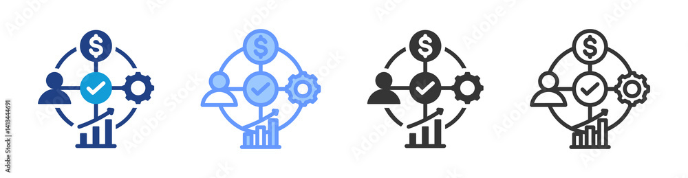 Poster scorecards icon set multiple style collection