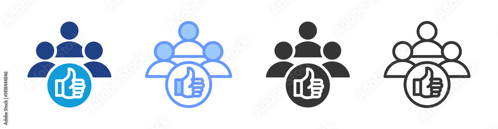 Poster Customer Satisfaction icon set multiple style collection