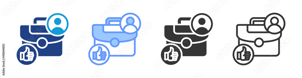 Poster Employee Satisfaction icon set multiple style collection