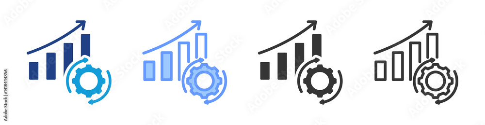Poster Process Improvement icon set multiple style collection