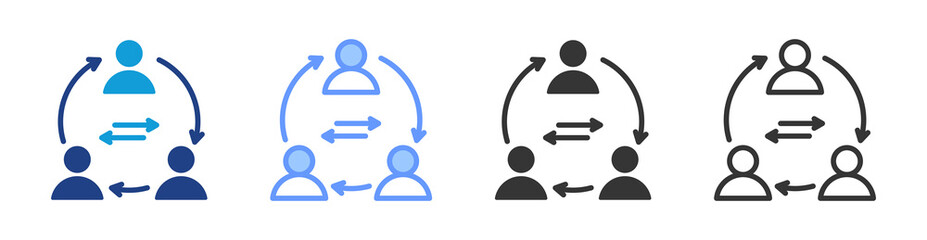 Employee Turnover icon set multiple style collection