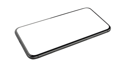 Smartphone with white screen lying down