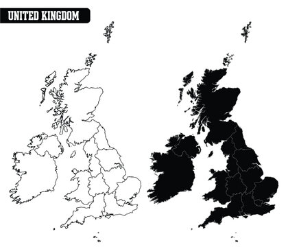 United Kingdom Map Vector Design, UK Country Map , EPS File