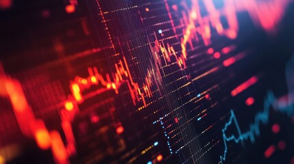 Obraz premium Abstract representation of digital charts illustrating financial market trends