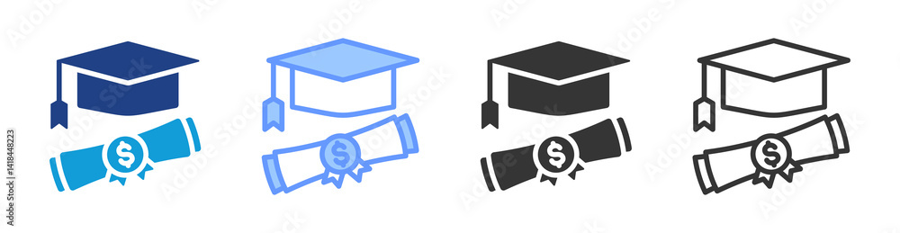 Poster Fellowship icon set multiple style collection