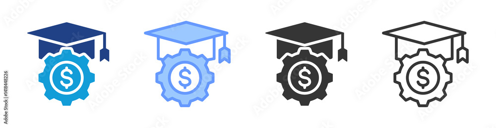 Aufkleber Stipend icon set multiple style collection