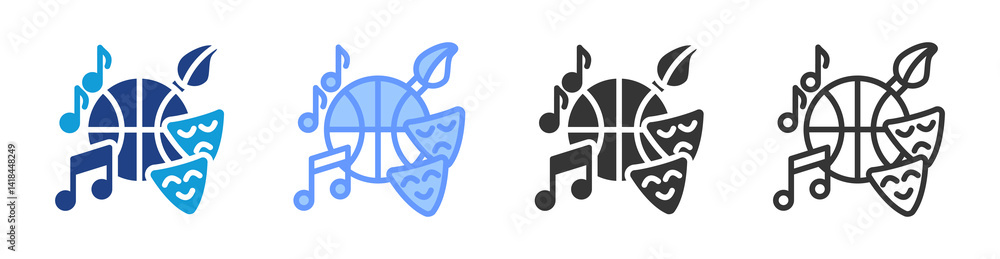 Aufkleber extracurricular activities icon set multiple style collection