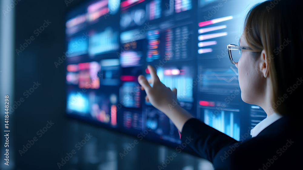 Poster ai-driven economic intelligence immersive data visualization for strategic forecasting and corporate