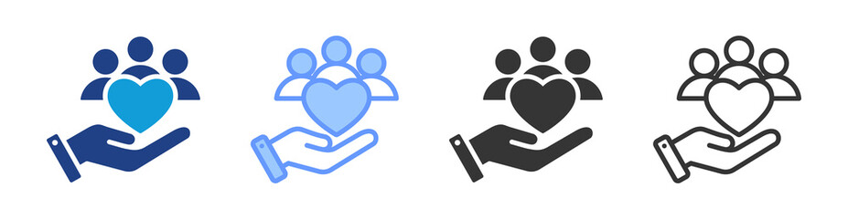 Community Service icon set multiple style collection