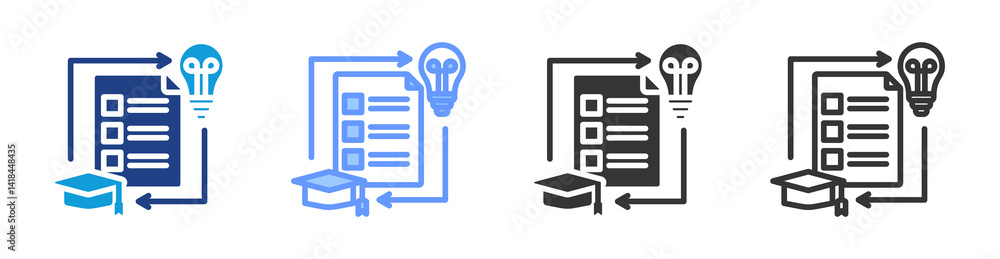 Poster innovative project icon set multiple style collection