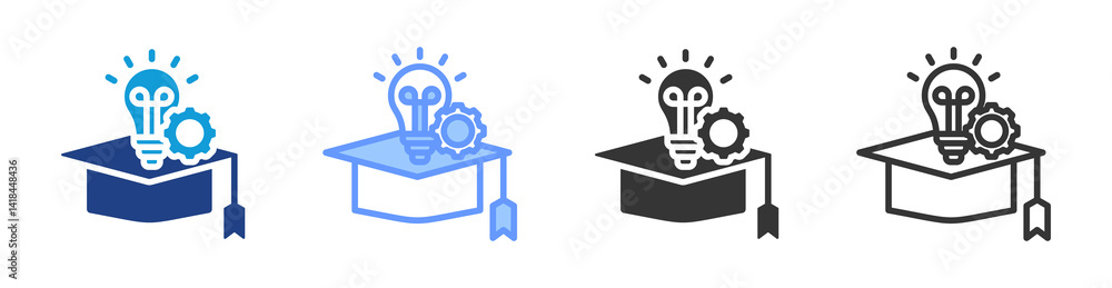 Poster innovative ideas icon set multiple style collection