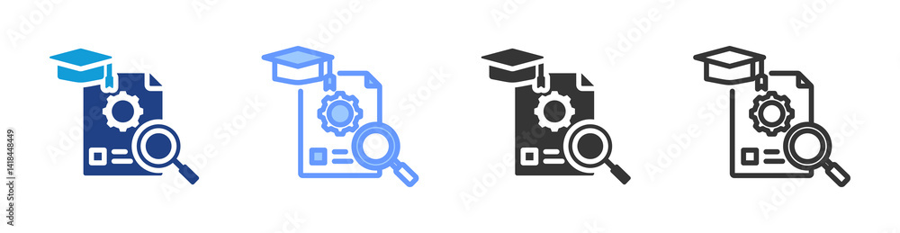 Poster scholarly experience icon set multiple style collection