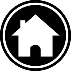 Fototapeta premium Silhouette home icon button