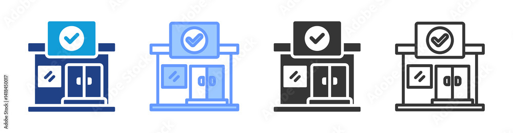 Poster Anchor Store icon set multiple style collection