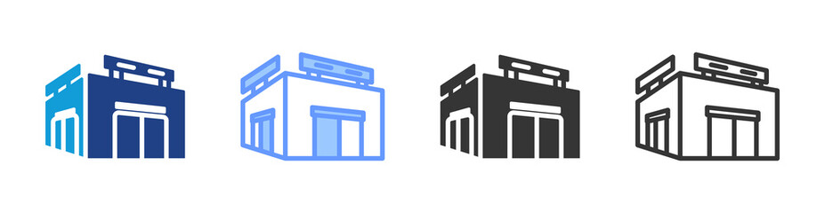 Department Store icon set multiple style collection