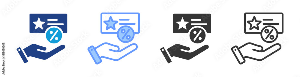 Poster Loyalty Program icon set multiple style collection