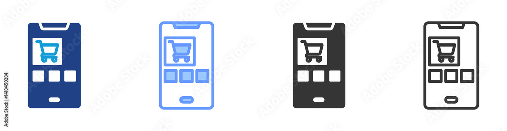 Poster Mobile Apps icon set multiple style collection