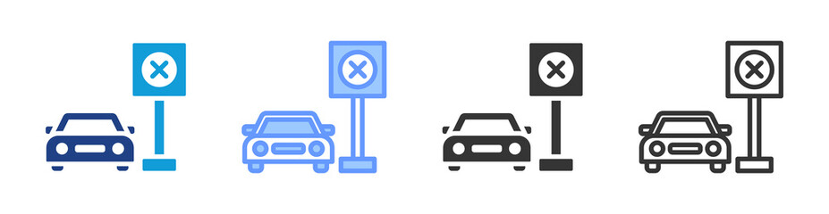Parking Facilities icon set multiple style collection