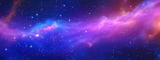 Obraz premium Cosmic Nebula: A Serene Purple and Blue Celestial Canvas