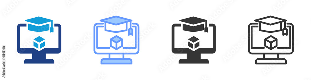 Poster Simulation icon set multiple style collection