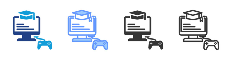 Gamification icon set multiple style collection