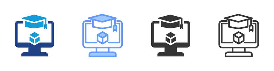 Simulation icon set multiple style collection