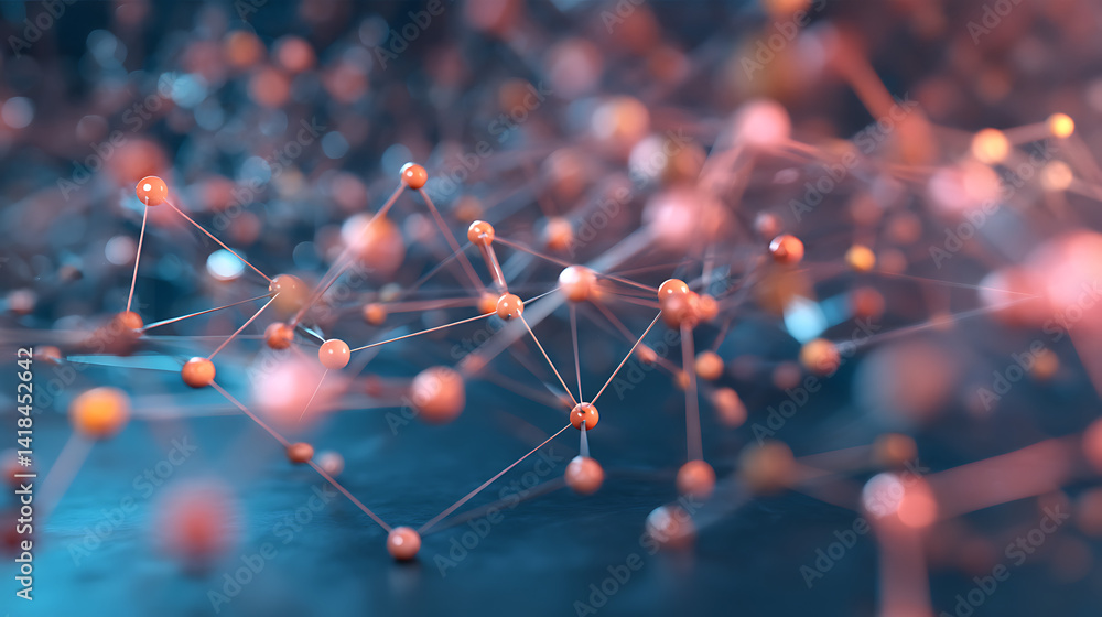Poster next-gen connectivity fluid digital networks visualized through organic molecular interconnection - 