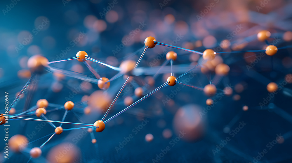 Poster next-gen connectivity fluid digital networks visualized through organic molecular interconnection - 