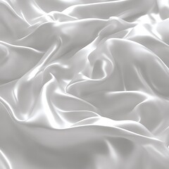 Luxurious white silk fabric with soft, flowing drapes and elegant folds