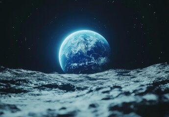 Earthrise: A Celestial View from the Moon's Surface