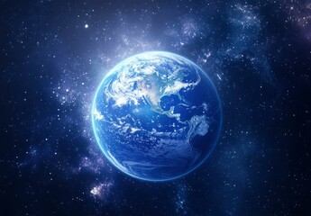 Fototapeta premium Earth's Celestial Embrace: A Serene Cosmic Artwork