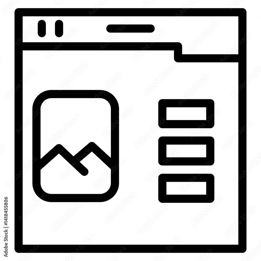 Poster browser flowchart plan line icon