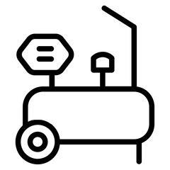 Air Compressor Power Line Icon