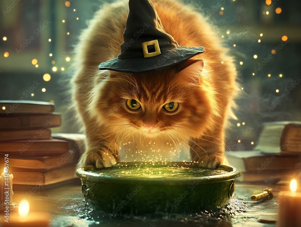 Poster engaging visual portrait of a serenity inducing character in a mystical setting with warm colors and