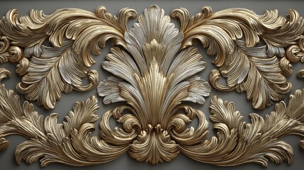 Luxurious gold texture, intricate patterns, elegant design, ideal for backgrounds and branding - glossy deep metallic