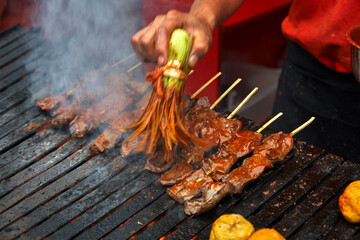 Lima-style anticuchos come to life—marinated with tradition, grilled with heart. A street food classic that captures the soul of Peruvian flavor.
