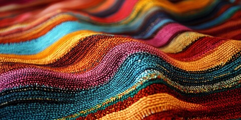 Close-up of a vibrant woven fabric, ideal for cultural events, Cinco de Mayo celebrations, and artistic textiles showcasing traditional global craftsmanship.
