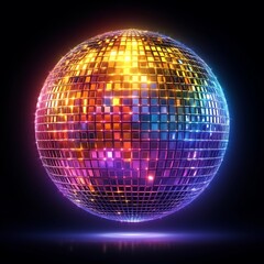 Obraz premium Rainbow disco ball reflecting vibrant light