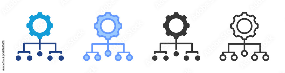 Poster Structure icon set multiple style collection