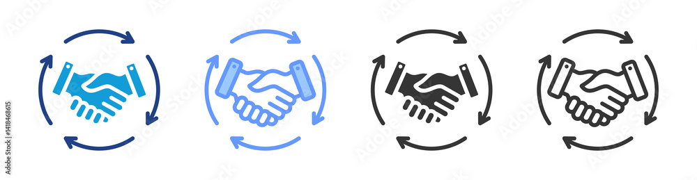Aufkleber relationship icon set multiple style collection